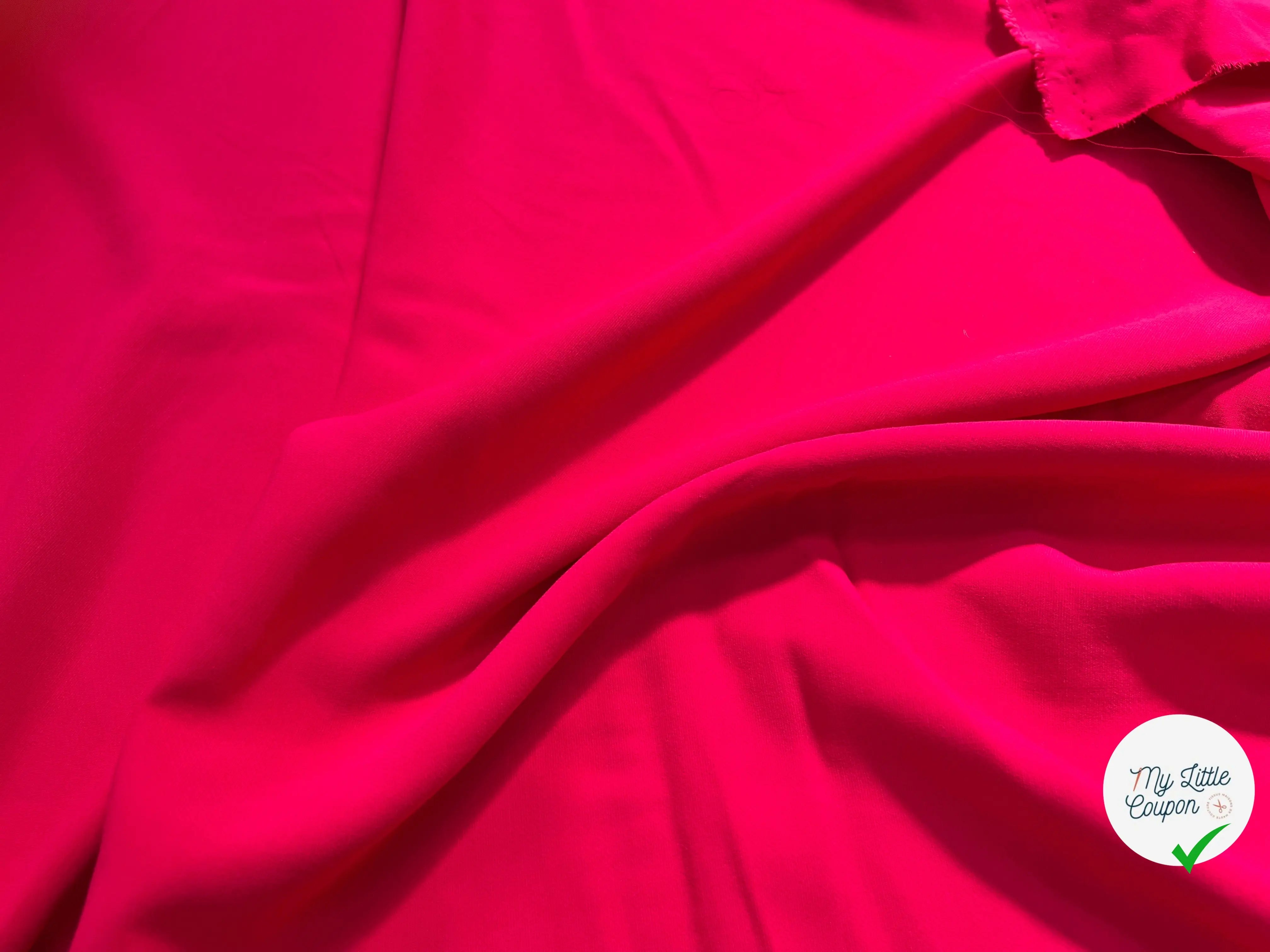 CREPE VISCOSE LOURD UNI ROSE STRETCH - My Little Coupon