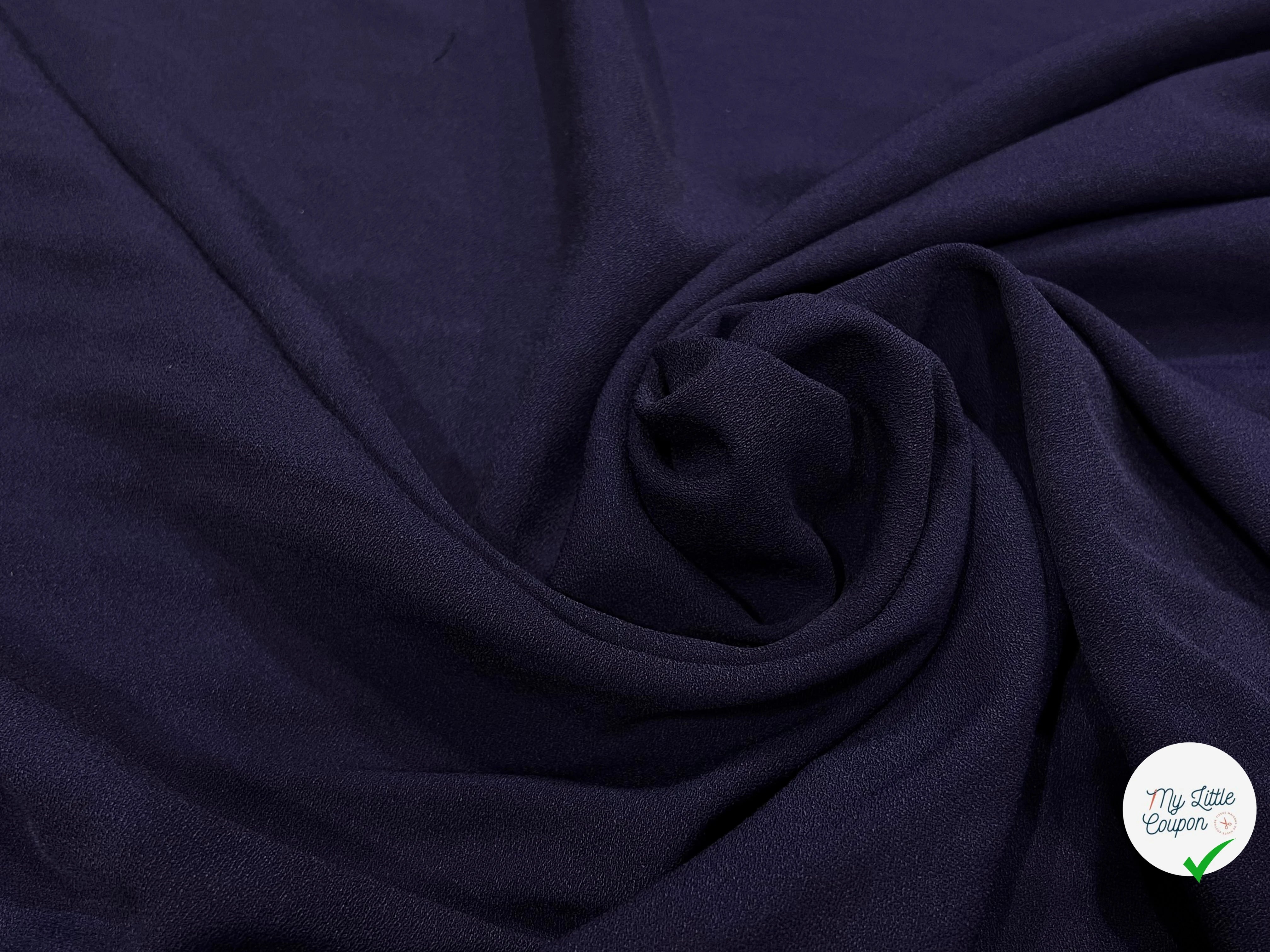 CRÊPE VISCOSE LOURDE STRETCH BLEU MARRINE 130CM - My Little Coupon