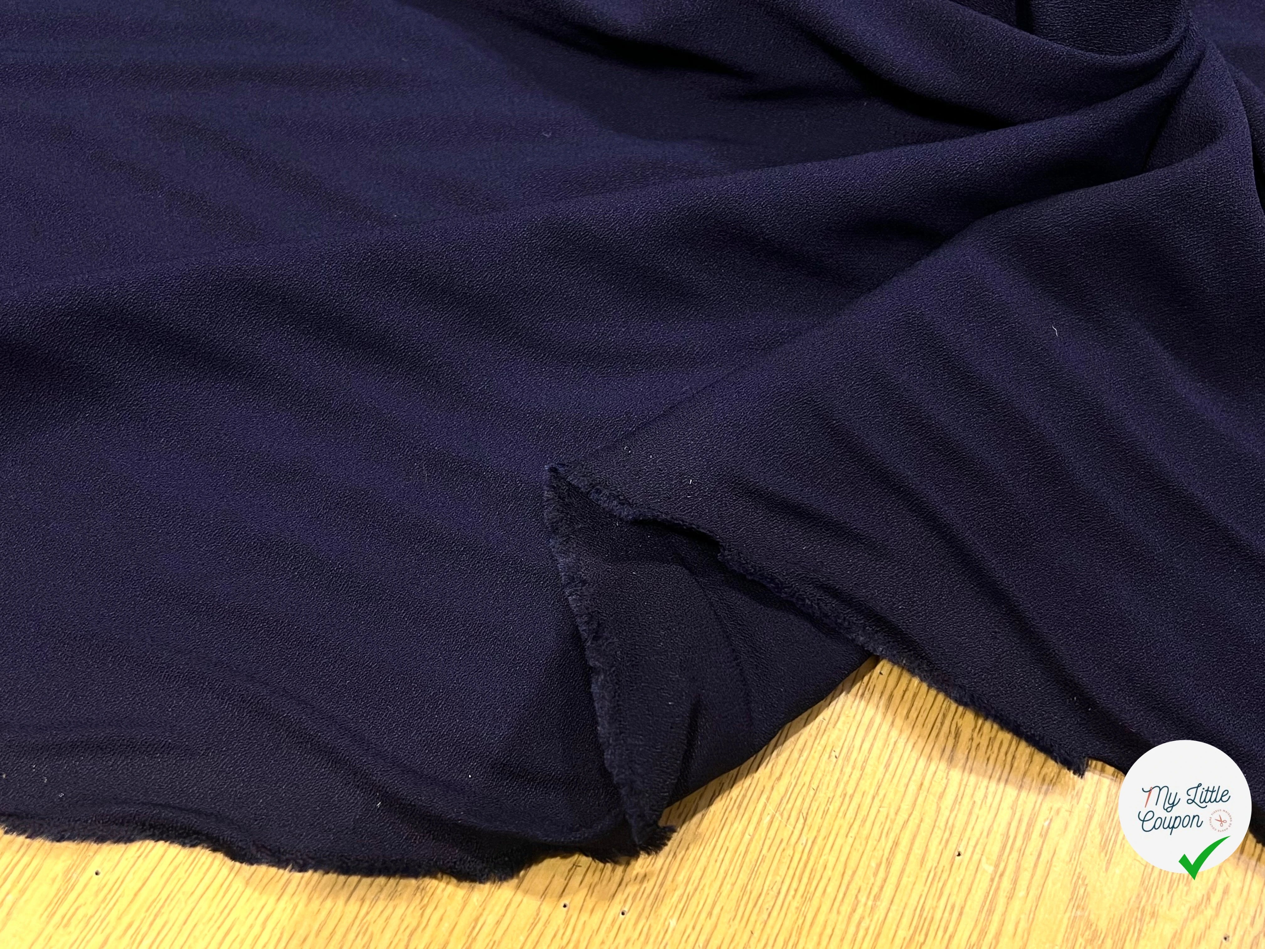CRÊPE VISCOSE LOURDE STRETCH BLEU MARRINE 130CM - My Little Coupon