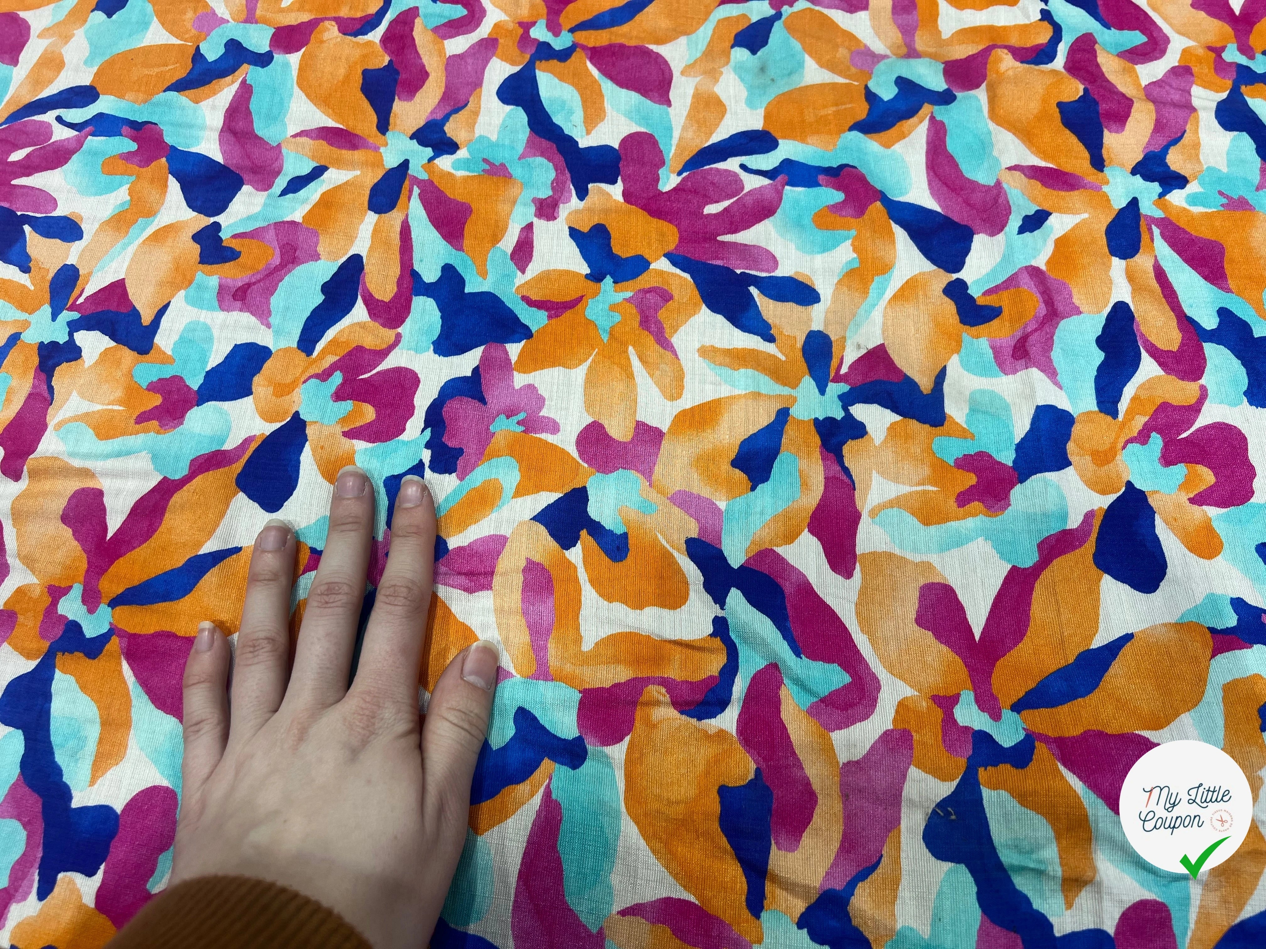 CREPE VISCOSE MELANGÉE ORANGE ROSE - My Little Coupon