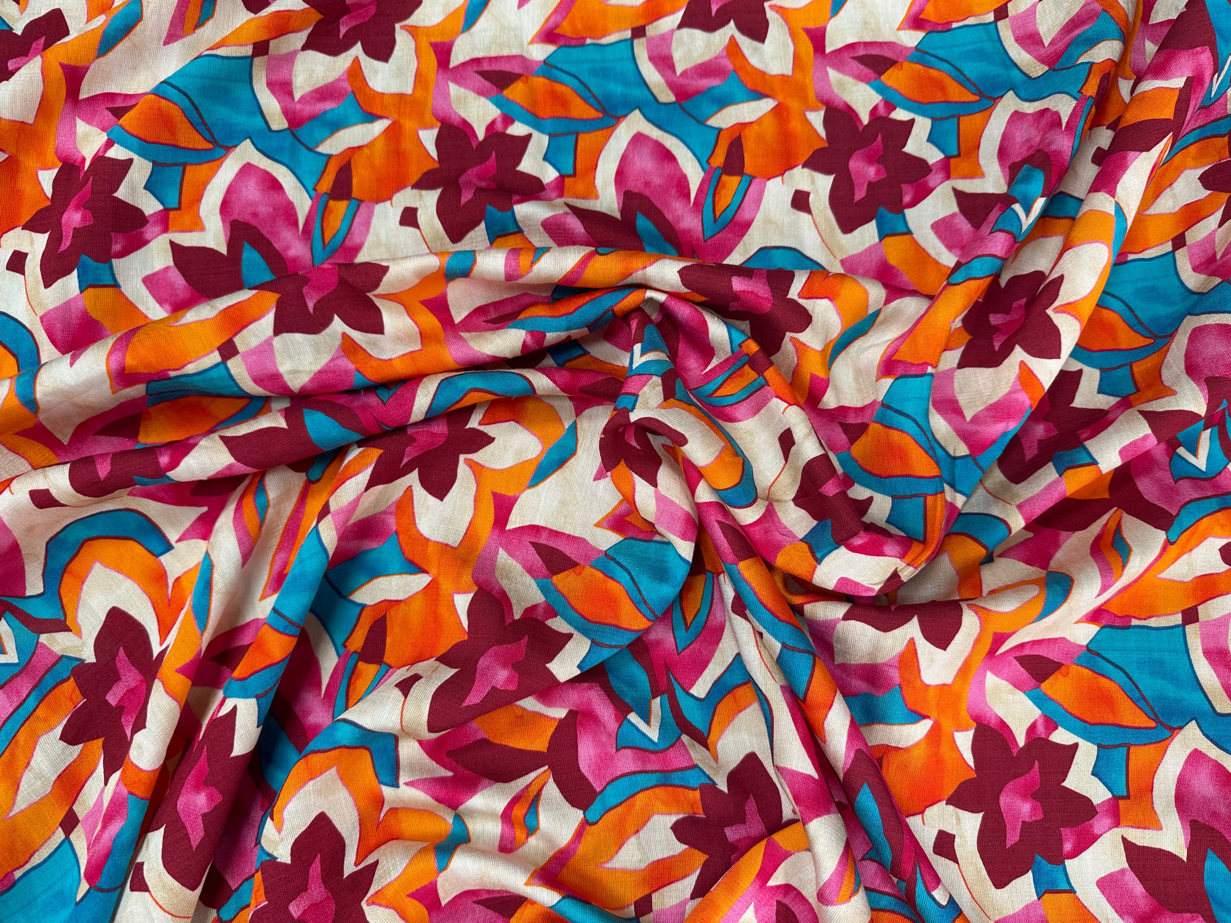 CREPE VISCOSE MELANGÉE SUPERBE TENUE REVEIL AU PARADIS - My Little Coupon