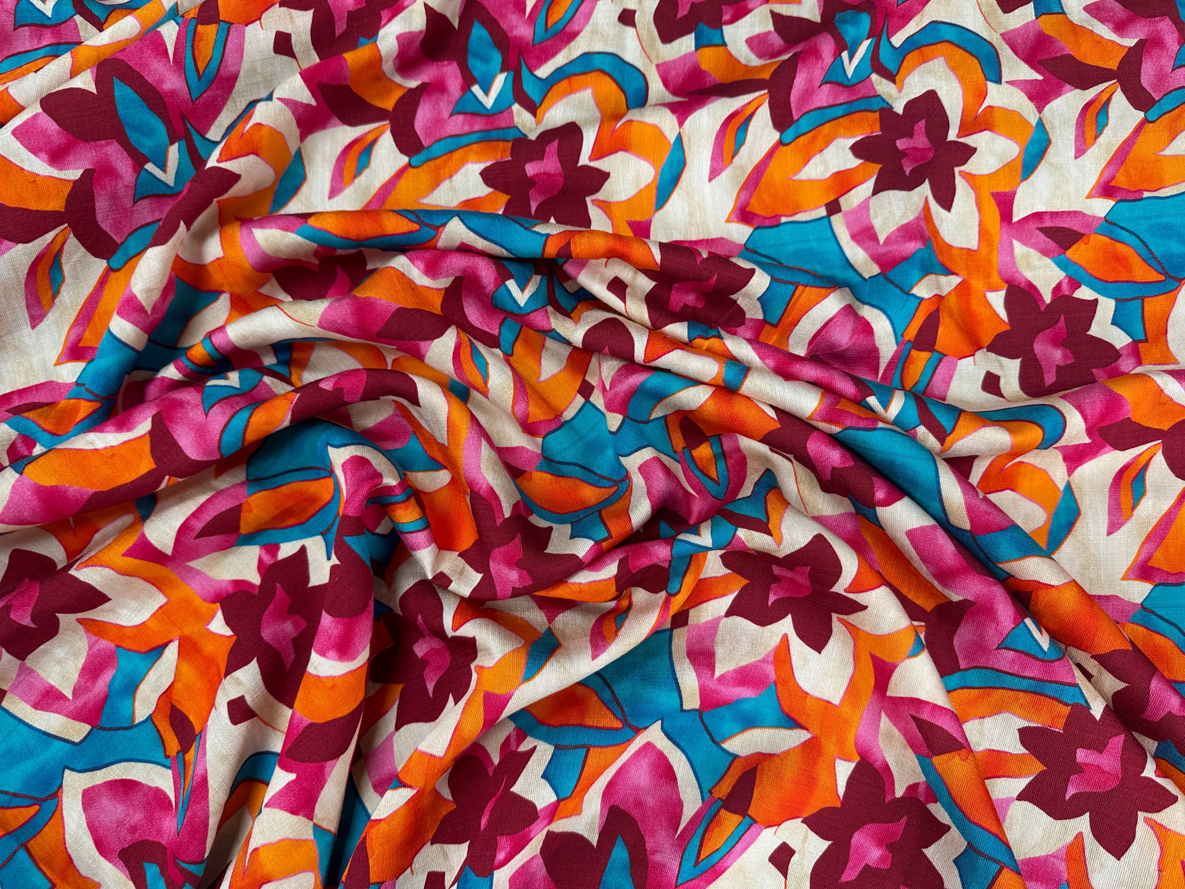 CREPE VISCOSE MELANGÉE SUPERBE TENUE REVEIL AU PARADIS - My Little Coupon