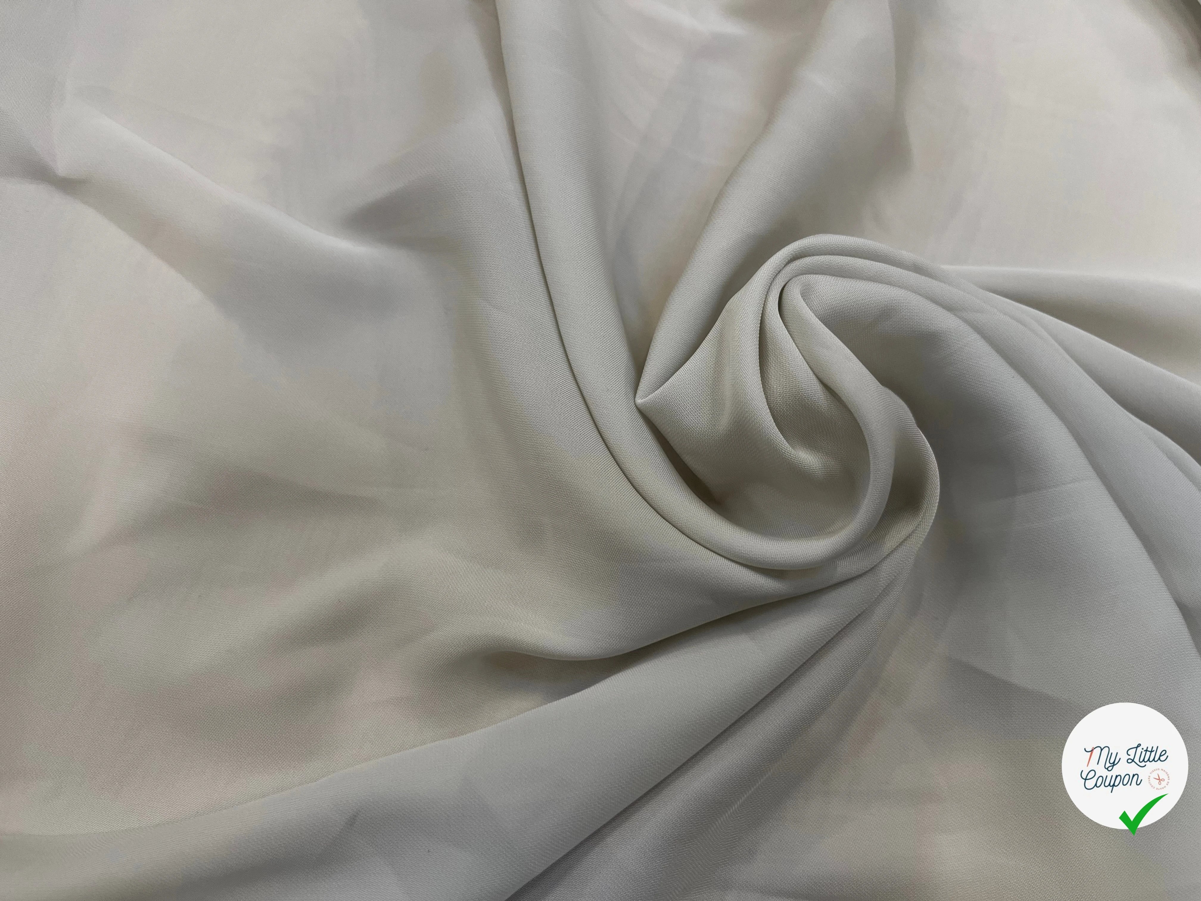 CREPE VISCOSE SOIE FLUIDE DIRTY WHITE - My Little Coupon