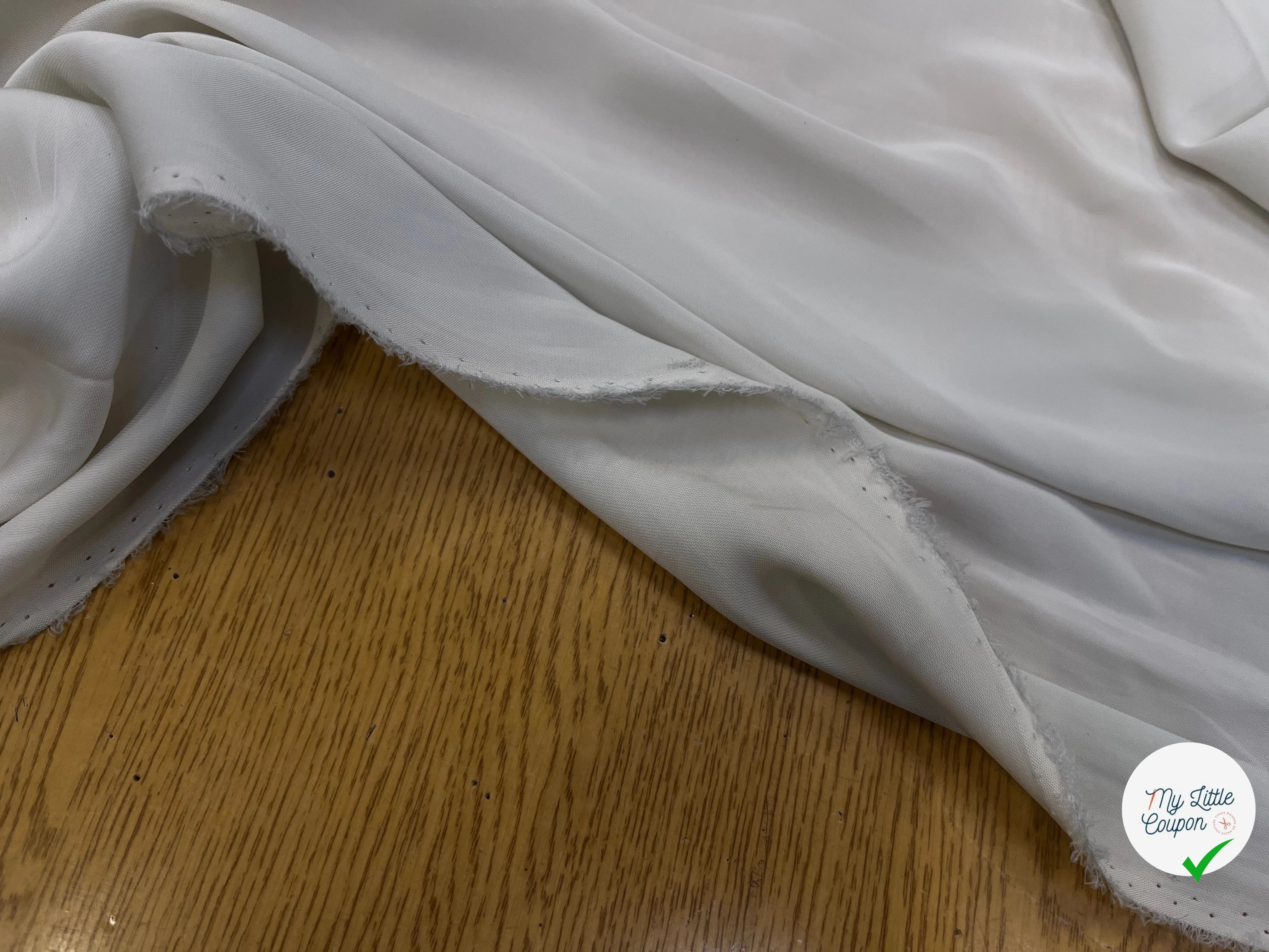 CREPE VISCOSE SOIE FLUIDE DIRTY WHITE - My Little Coupon