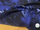 CREPE VISCOSE STRETCH OCEAN ABSTRAIT BLEU NOIR - My Little Coupon