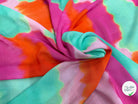 CREPE VISCOSE VISCOSE SOIE SILK NUAGES MULTICOLORE - My Little Coupon
