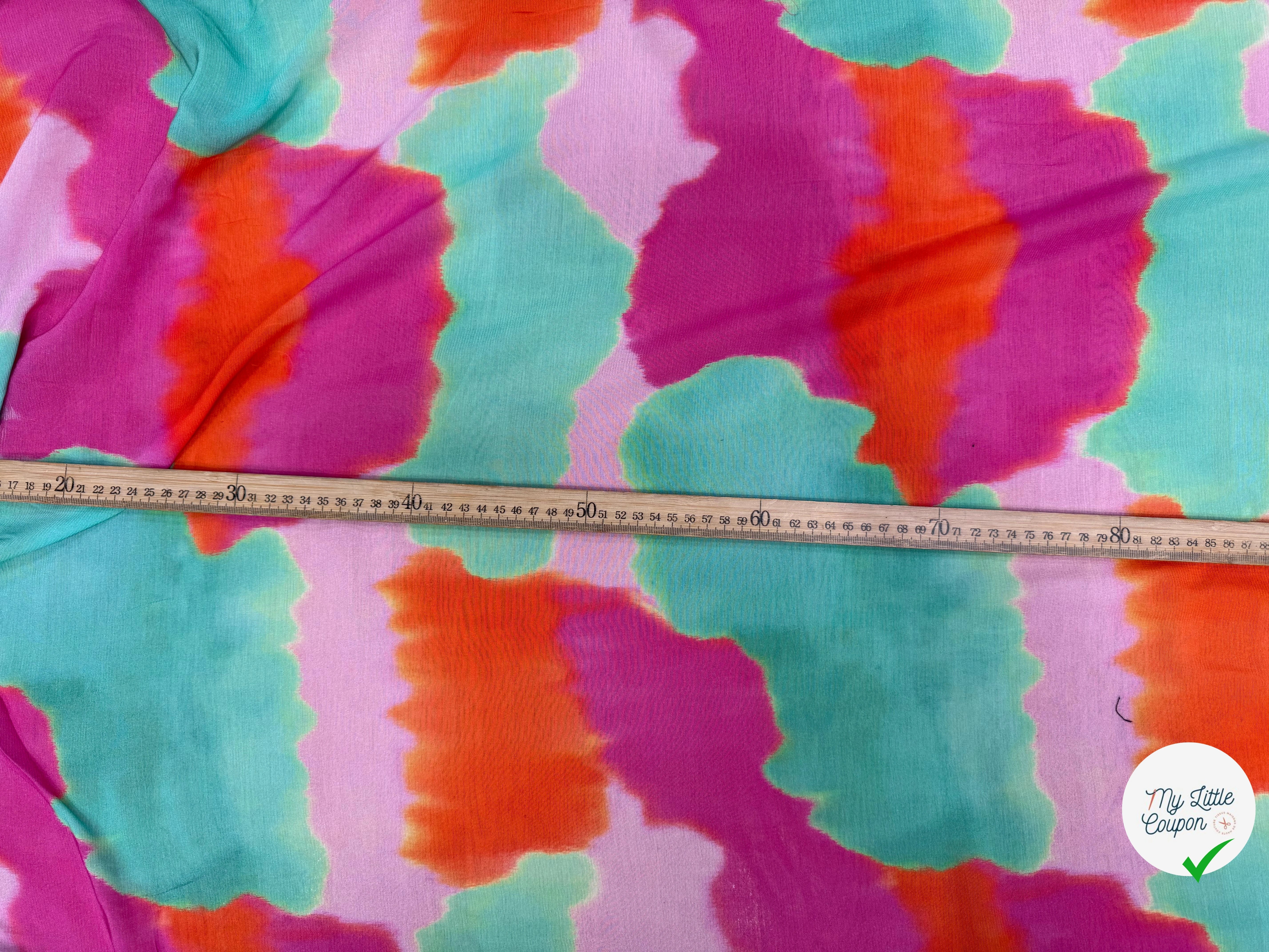 CREPE VISCOSE VISCOSE SOIE SILK NUAGES MULTICOLORE - My Little Coupon