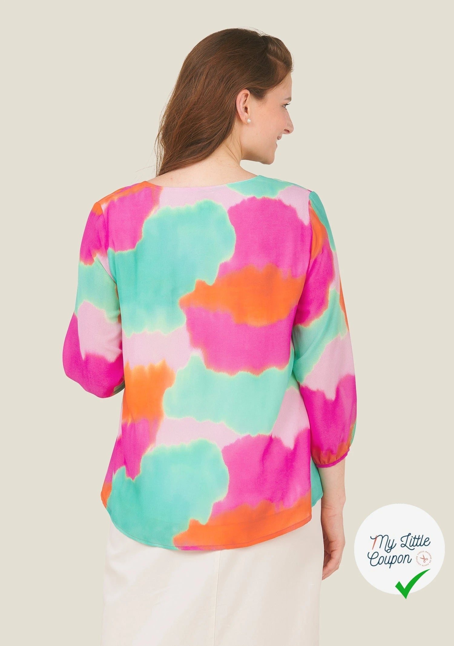 CREPE VISCOSE VISCOSE SOIE SILK NUAGES MULTICOLORE - My Little Coupon