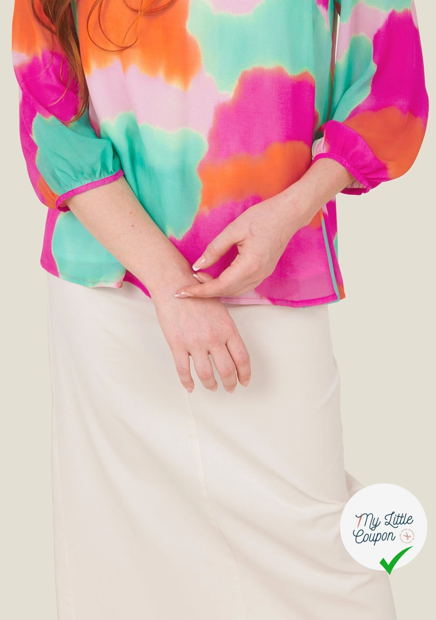 CREPE VISCOSE VISCOSE SOIE SILK NUAGES MULTICOLORE - My Little Coupon