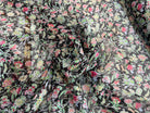 CRÉPON DE SOIE FLEURS COLORÉES SUR FOND NOIR MLC INTERN