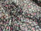CRÉPON DE SOIE FLEURS COLORÉES SUR FOND NOIR MLC INTERN