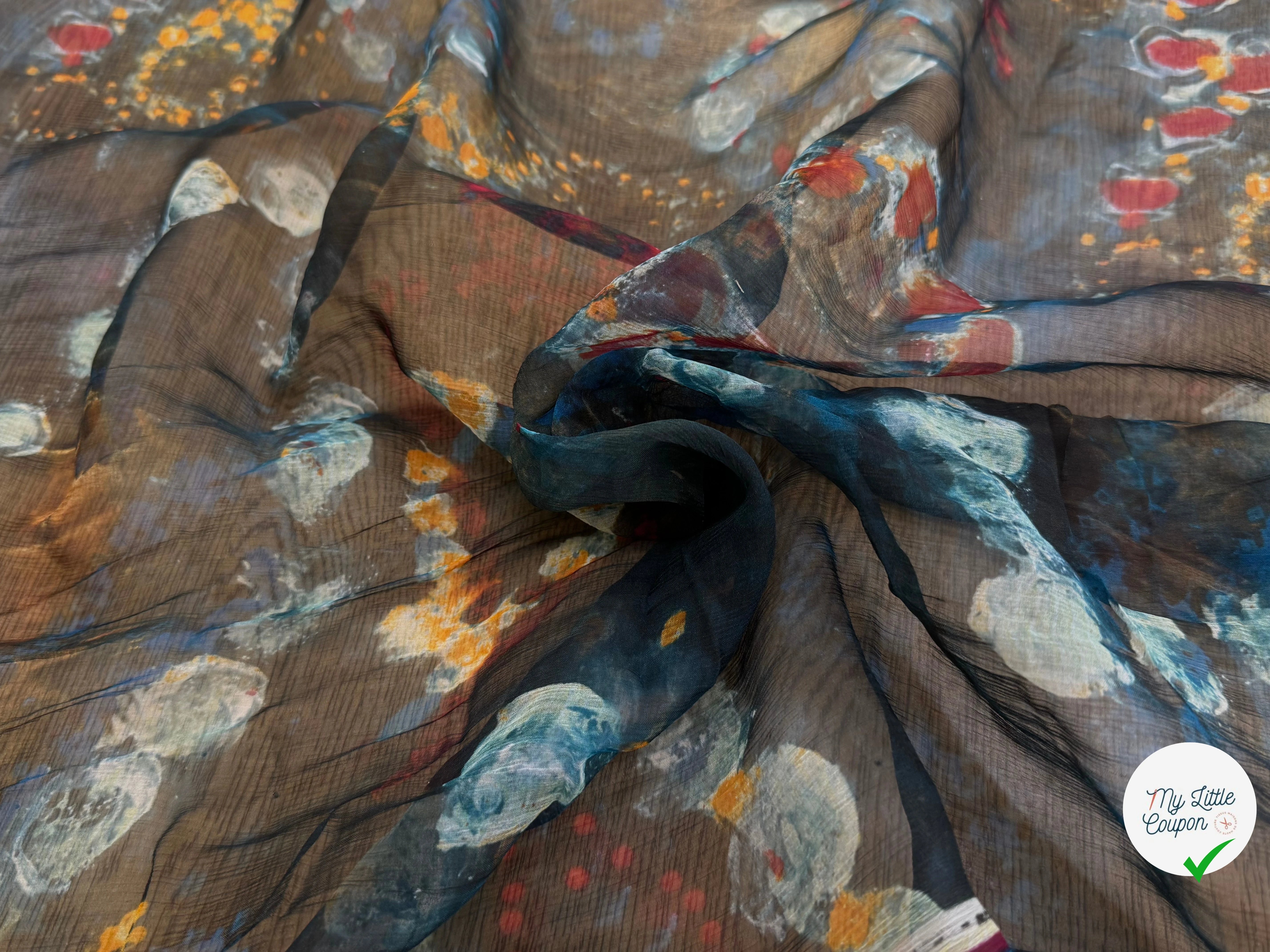 CREPON DE SOIE IMPRIMÉ MULTICOLORES - My Little Coupon