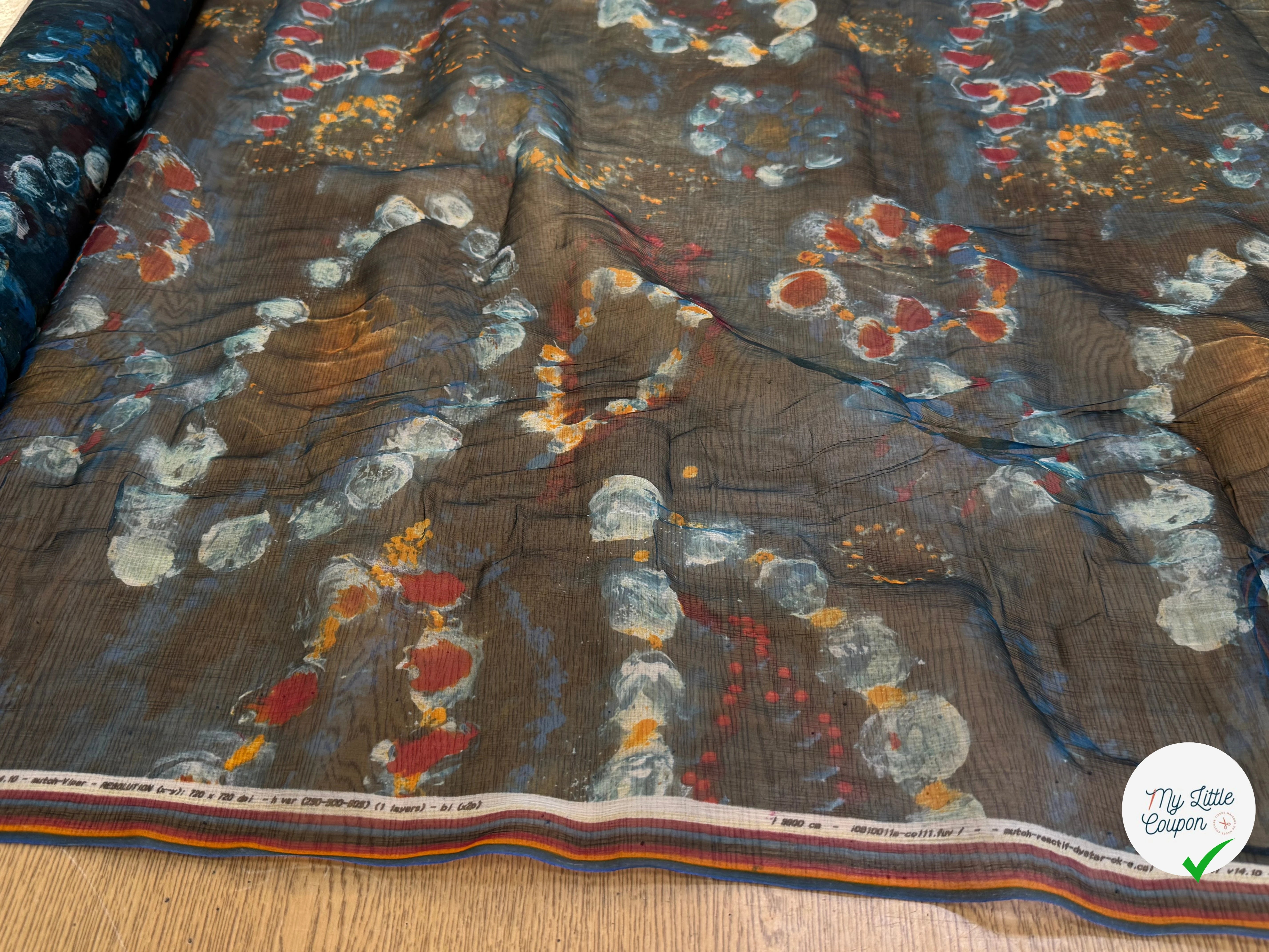 CREPON DE SOIE IMPRIMÉ MULTICOLORES - My Little Coupon