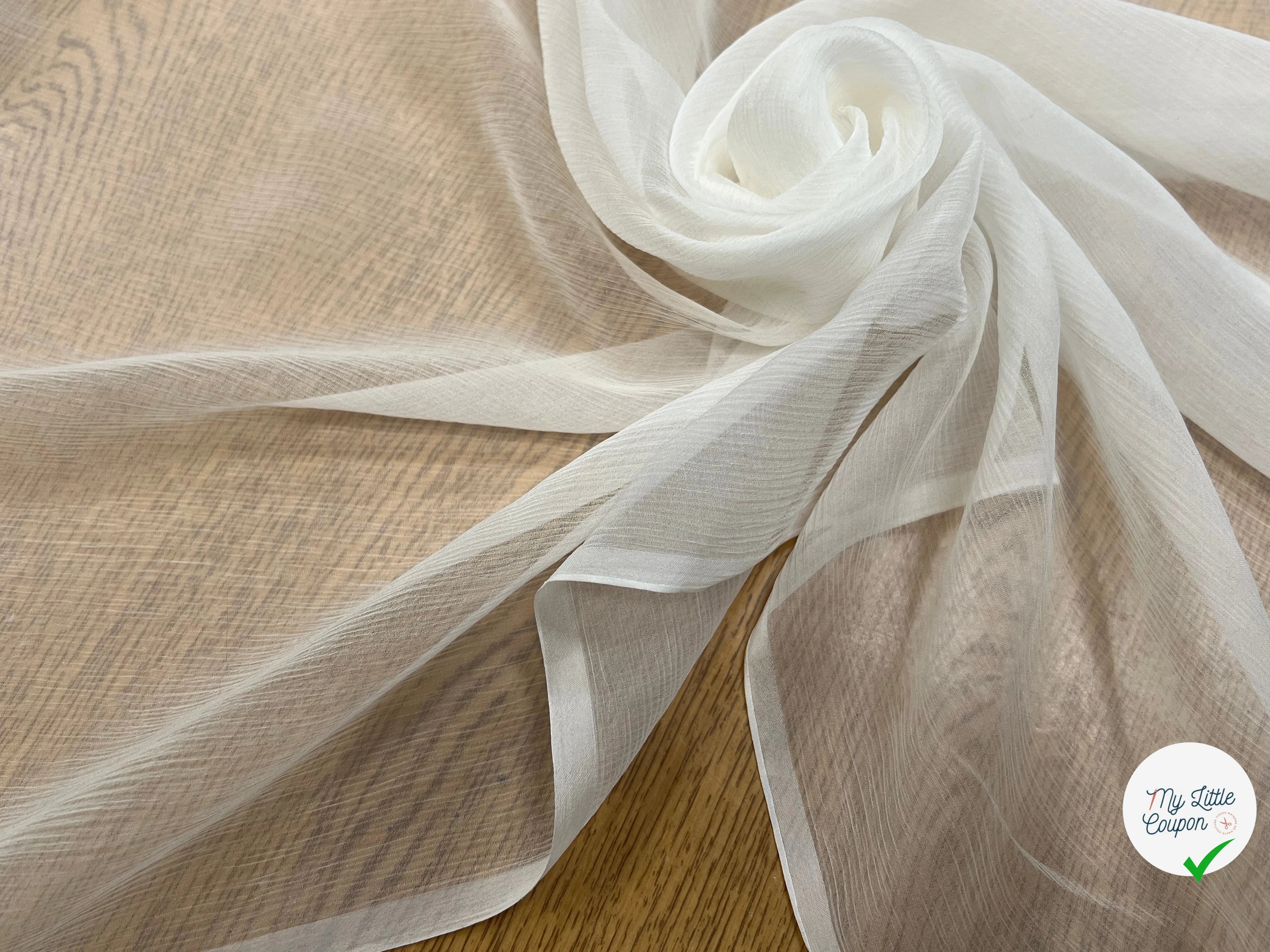 CRÈPON DE SOIE PLISSÉ BLANC CASSÉ 140CM - My Little Coupon