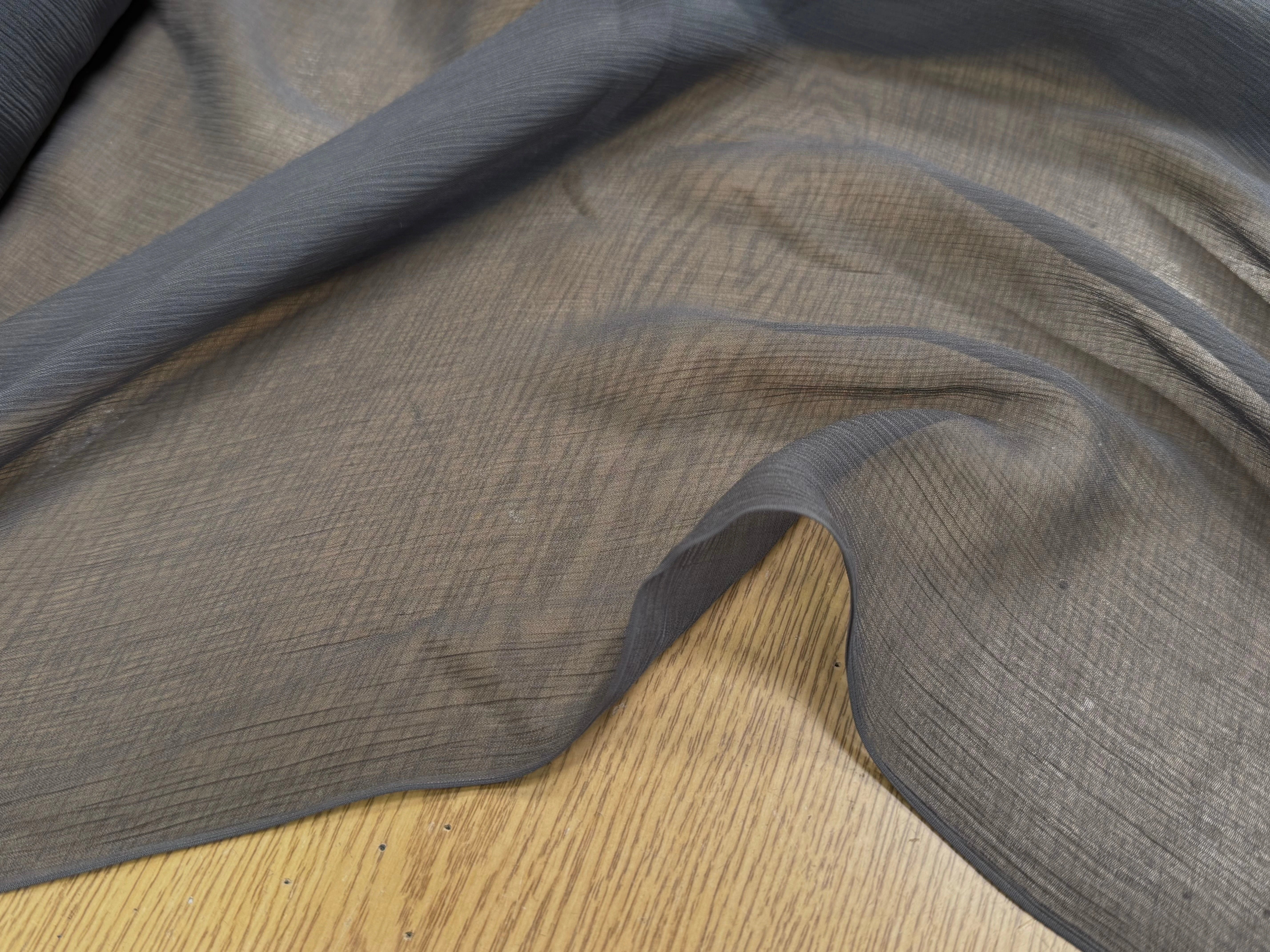 CRÈPON DE SOIE PLISSÉ NOIR GRIS - My Little Coupon