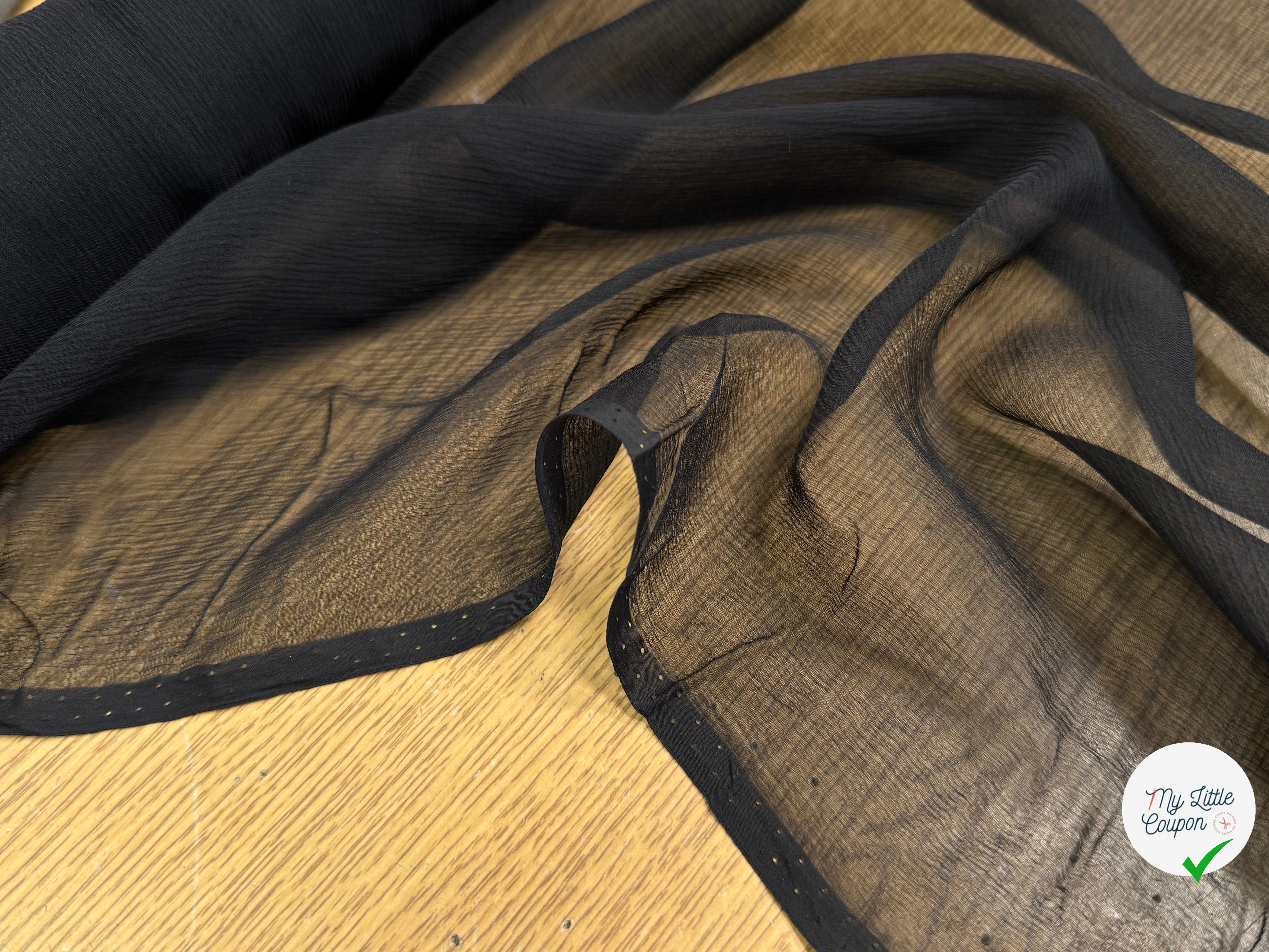 CRÈPON DE SOIE PLISSÉ NOIR - My Little Coupon