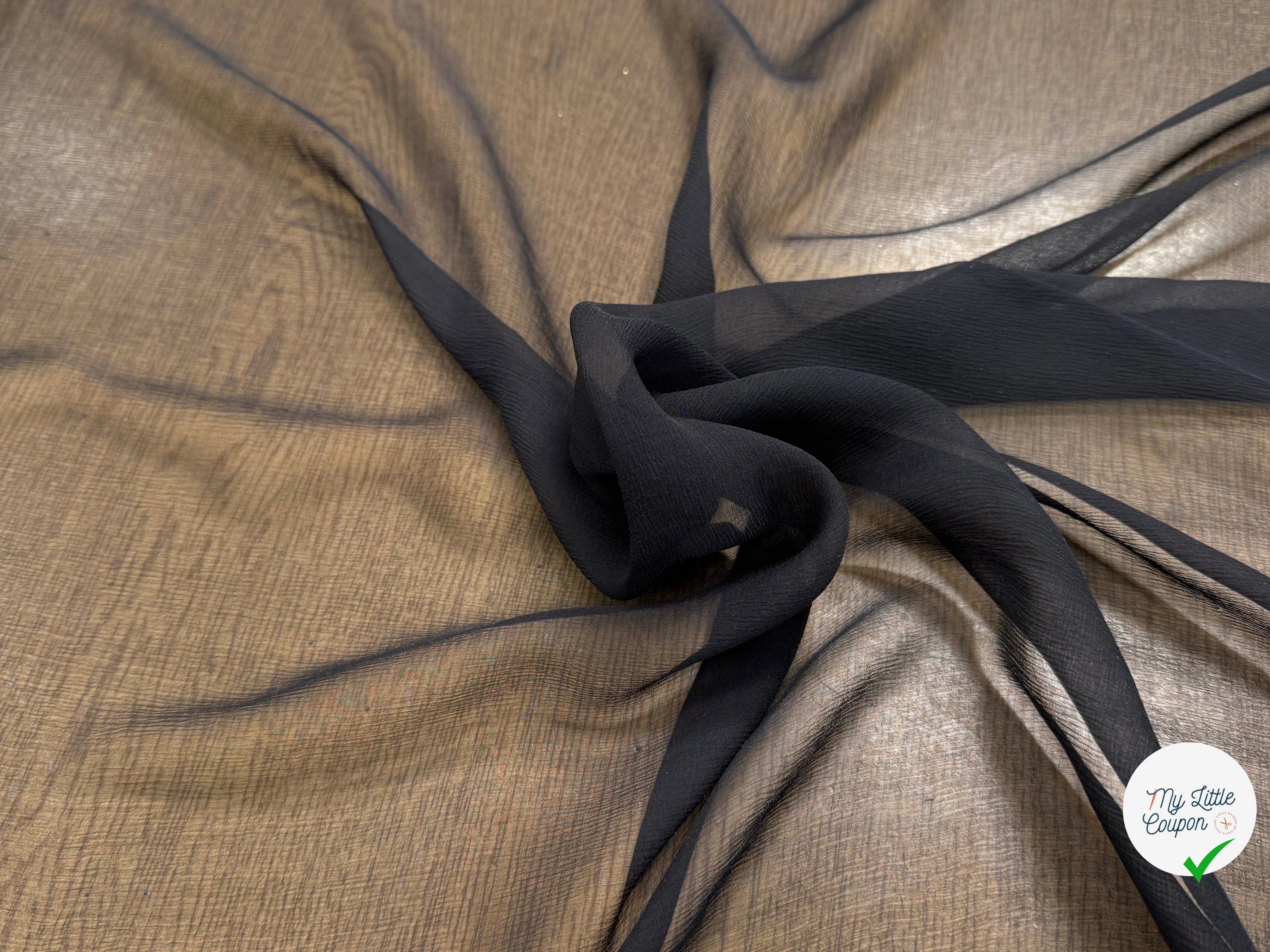 CRÈPON DE SOIE PLISSÉ NOIR - My Little Coupon