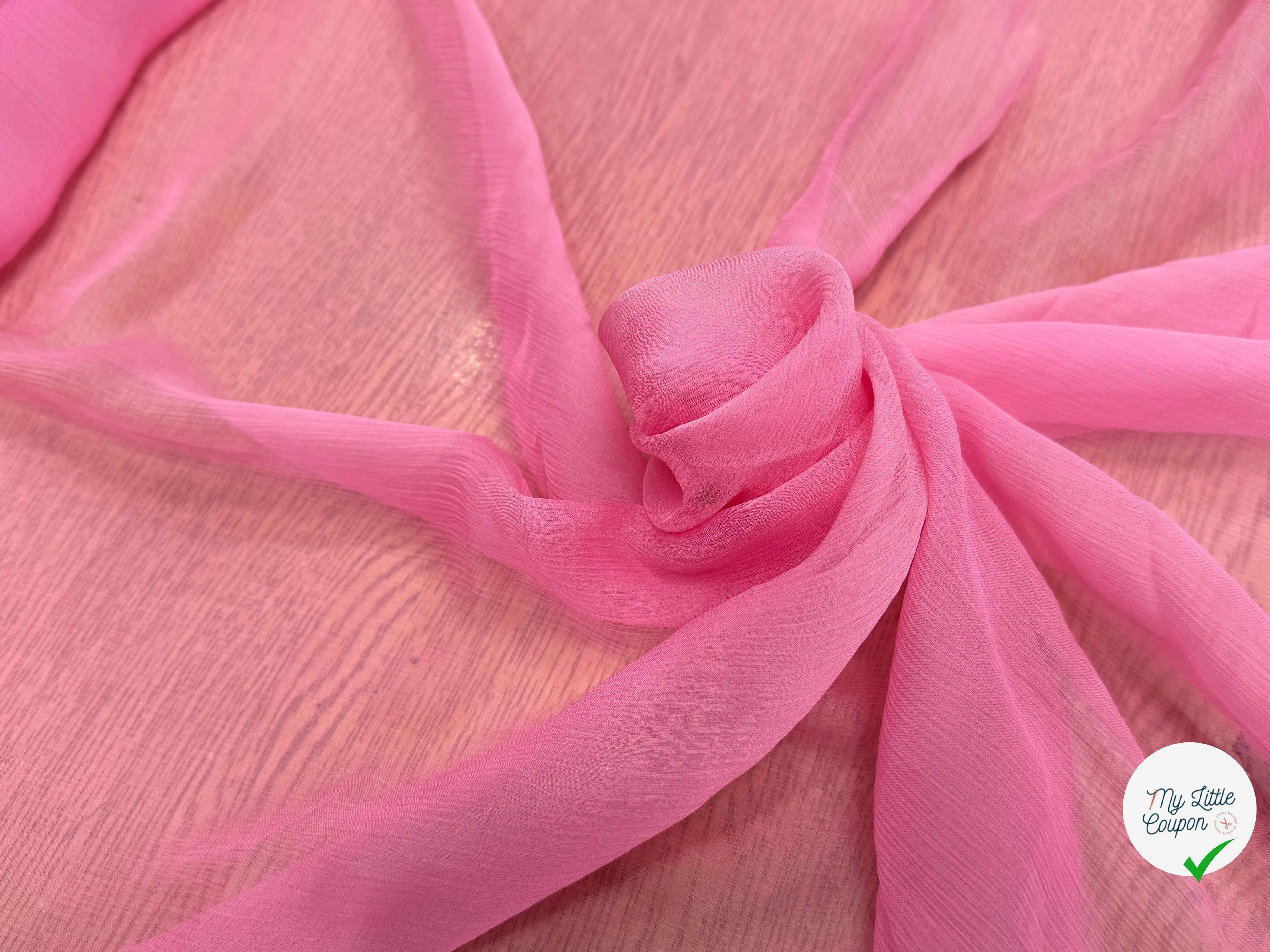 CRÈPON DE SOIE PLISSÉ ROSE BONBON - My Little Coupon