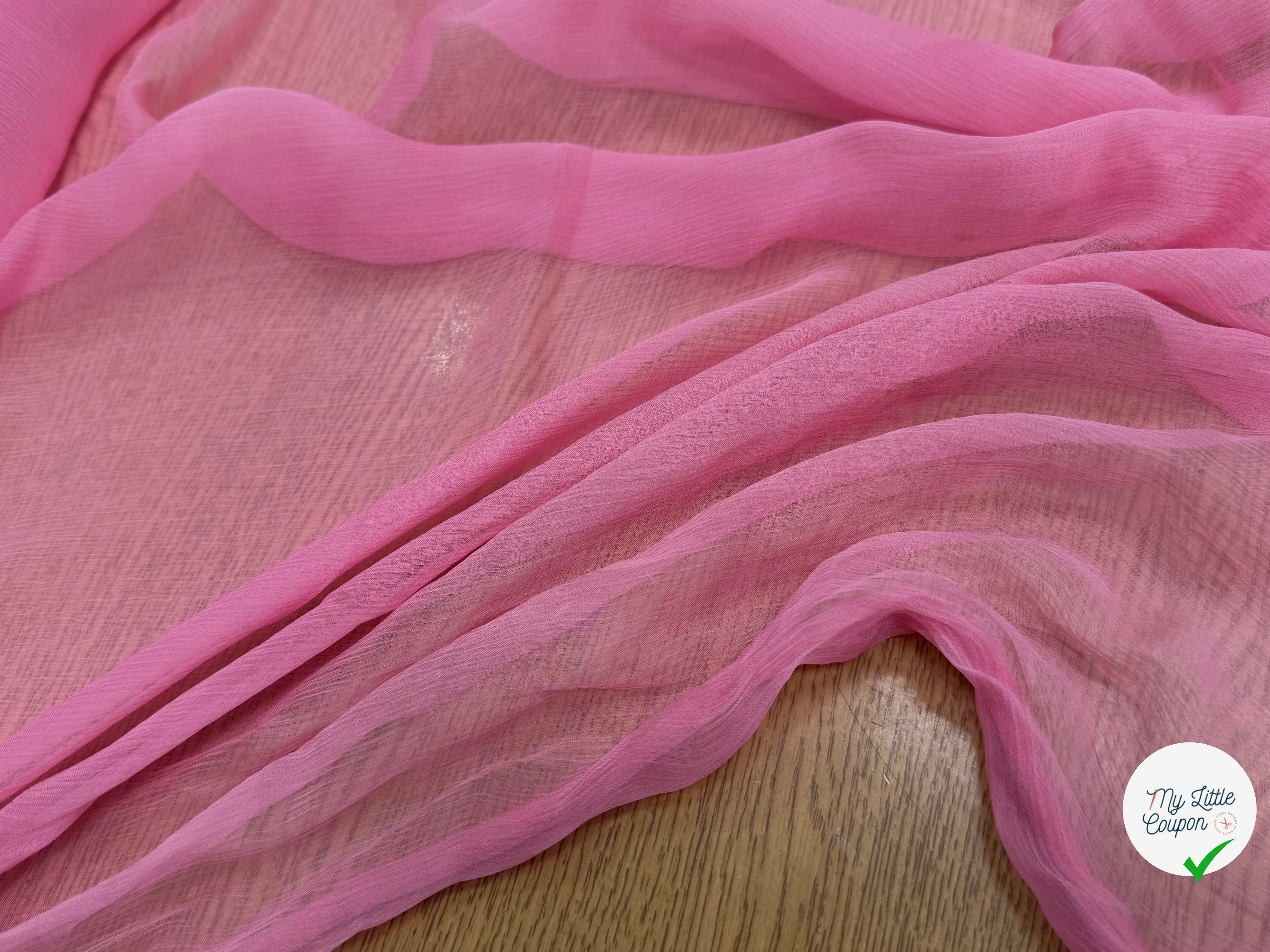 CRÈPON DE SOIE PLISSÉ ROSE BONBON - My Little Coupon