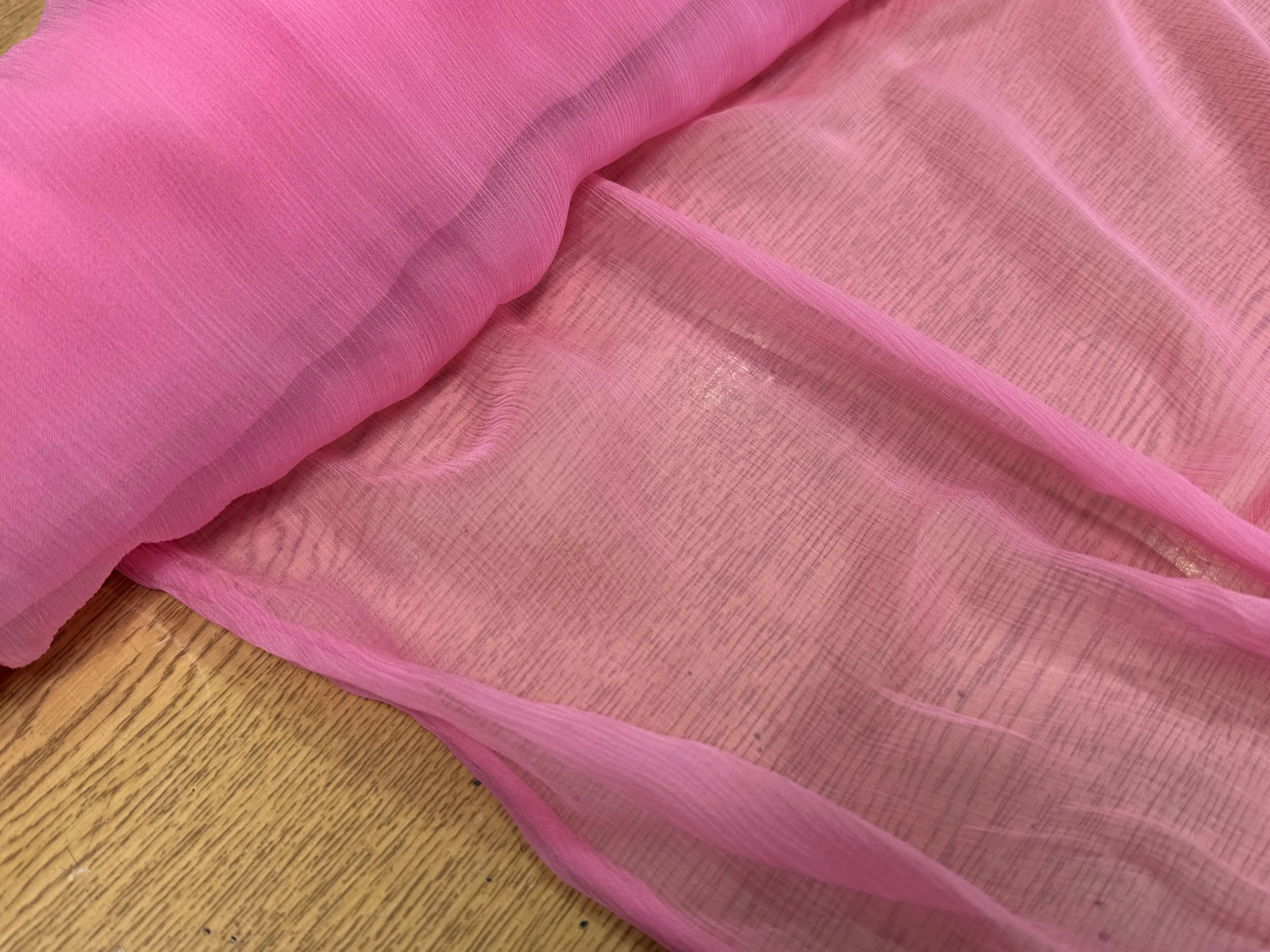 CRÈPON DE SOIE PLISSÉ ROSE BONBON - My Little Coupon