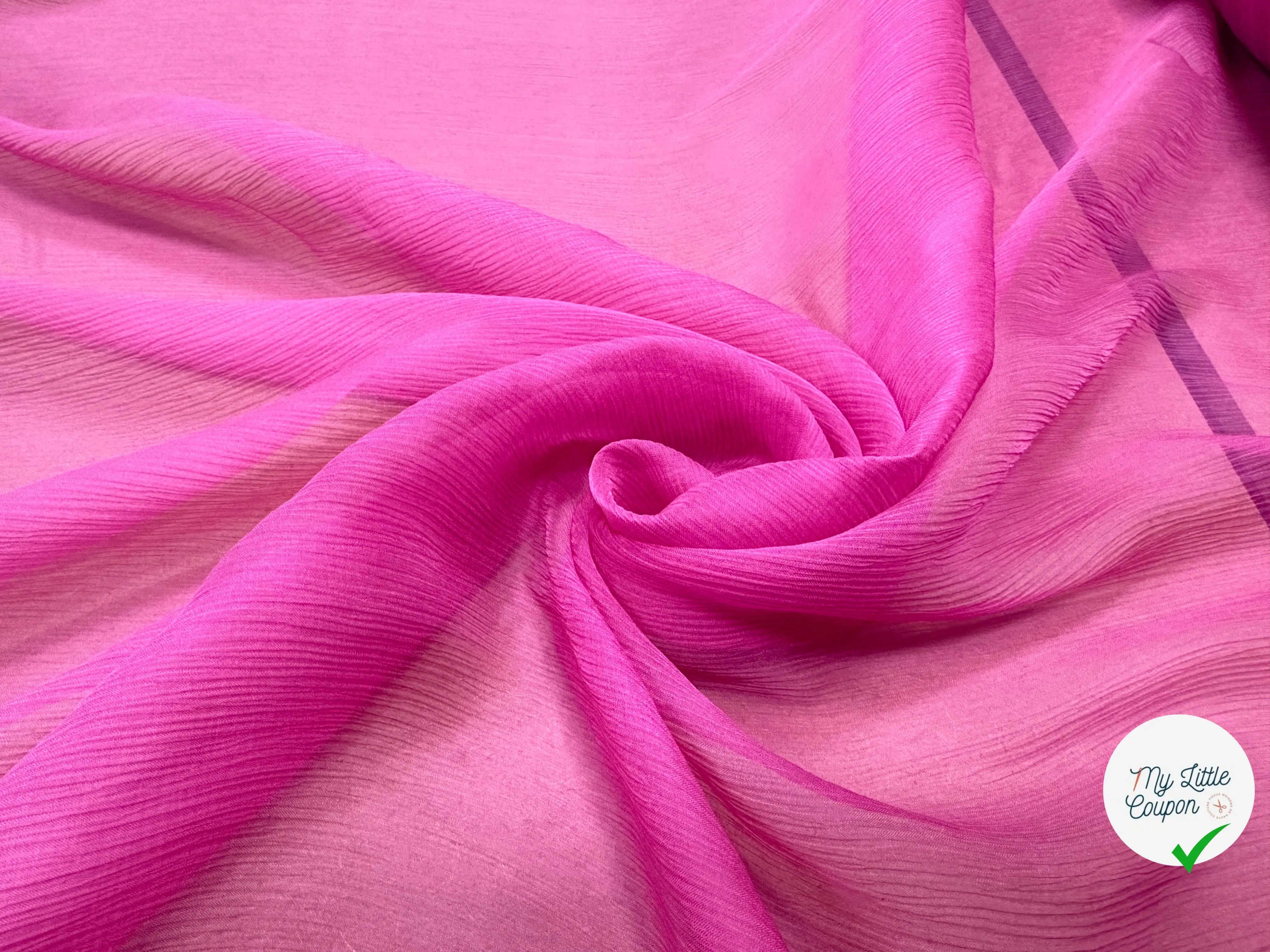 CRÉPON DE SOIE PLISSÉ ROSE - My Little Coupon