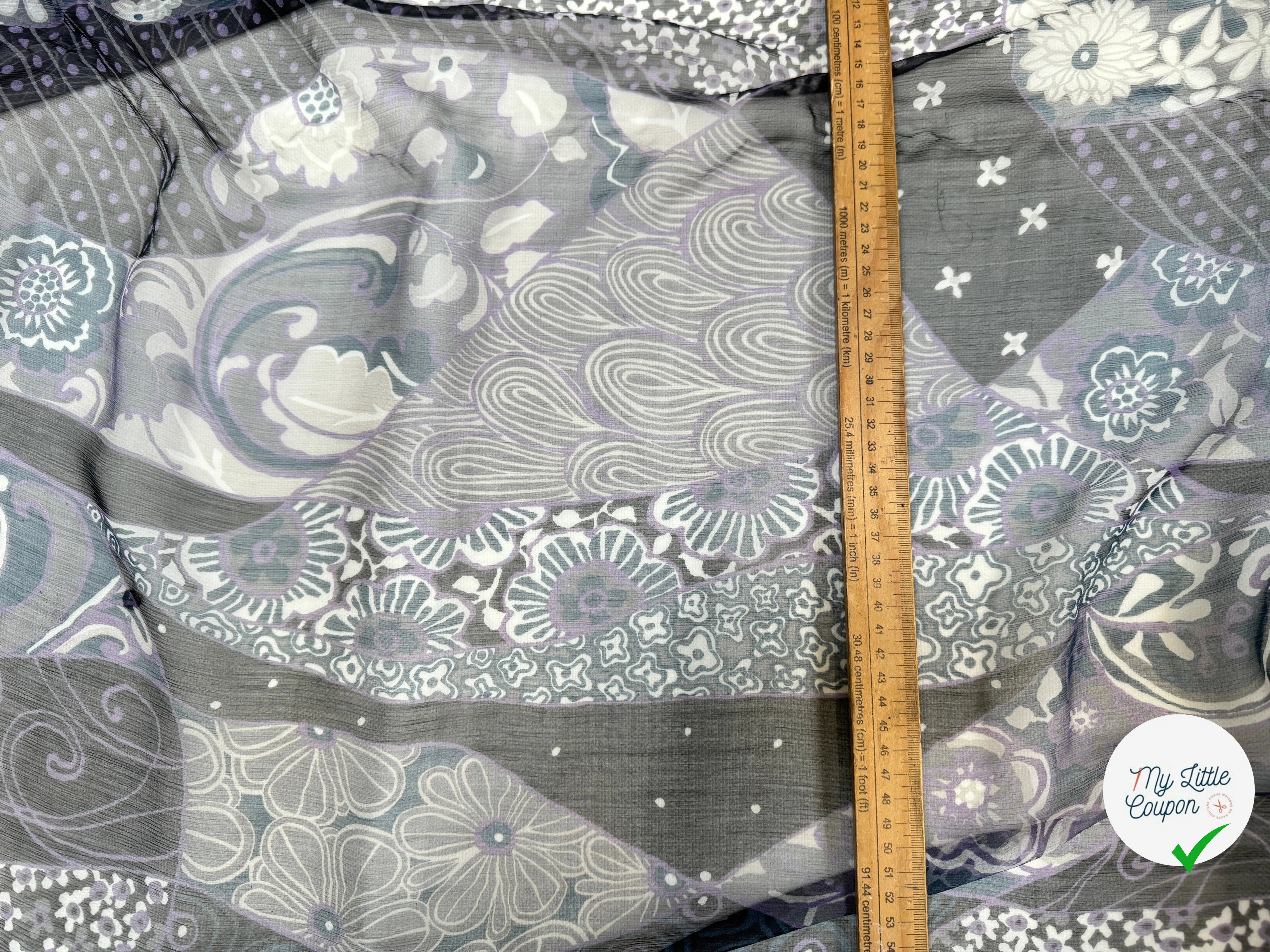 CRÉPON DE SOIE PURPLE FLOWERS - My Little Coupon