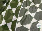 CRÉPON IMPRIMÉ LOSANGES VERT FONCÉS - My Little Coupon - tissu - coudre