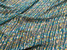 CREPON IMPRIMÉ MULTICOLORES OEUVRE D'ART FOND TURQUOISE - My Little Coupon