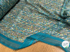 CREPON IMPRIMÉ MULTICOLORES OEUVRE D'ART FOND TURQUOISE - My Little Coupon