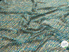 CREPON IMPRIMÉ MULTICOLORES OEUVRE D'ART FOND TURQUOISE - My Little Coupon
