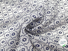 CRÉPON POLYESTER ROSACE INDIGO MLC INTERN