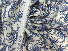 CRÊPON VISCOSE IMPRIMÉ FLORA PROVENZA BLEU MSO