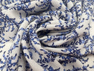 CRÊPON VISCOSE IMPRIMÉ FLORA PROVENZA BLEU MSO