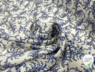 CRÊPON VISCOSE IMPRIMÉ FLORA PROVENZA BLEU MSO