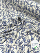 CRÊPON VISCOSE IMPRIMÉ FLORA PROVENZA BLEU MSO
