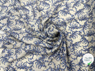 CRÊPON VISCOSE IMPRIMÉ FLORA PROVENZA BLEU MSO