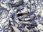 CRÊPON VISCOSE IMPRIMÉ FLORA PROVENZA BLEU MSO