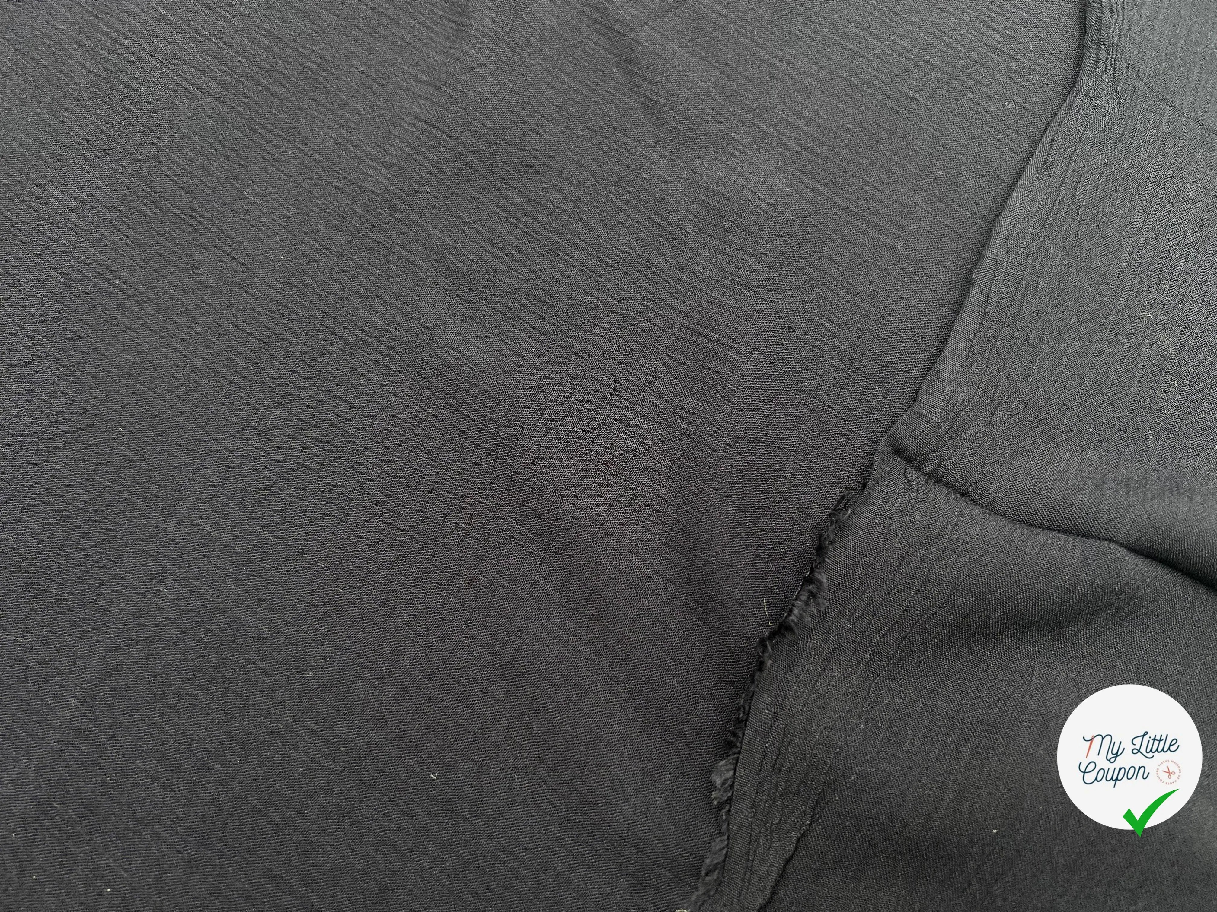 CRÊPON VISCOSE NOIR MARINE FONCÉ - My Little Coupon - tissu - coudre