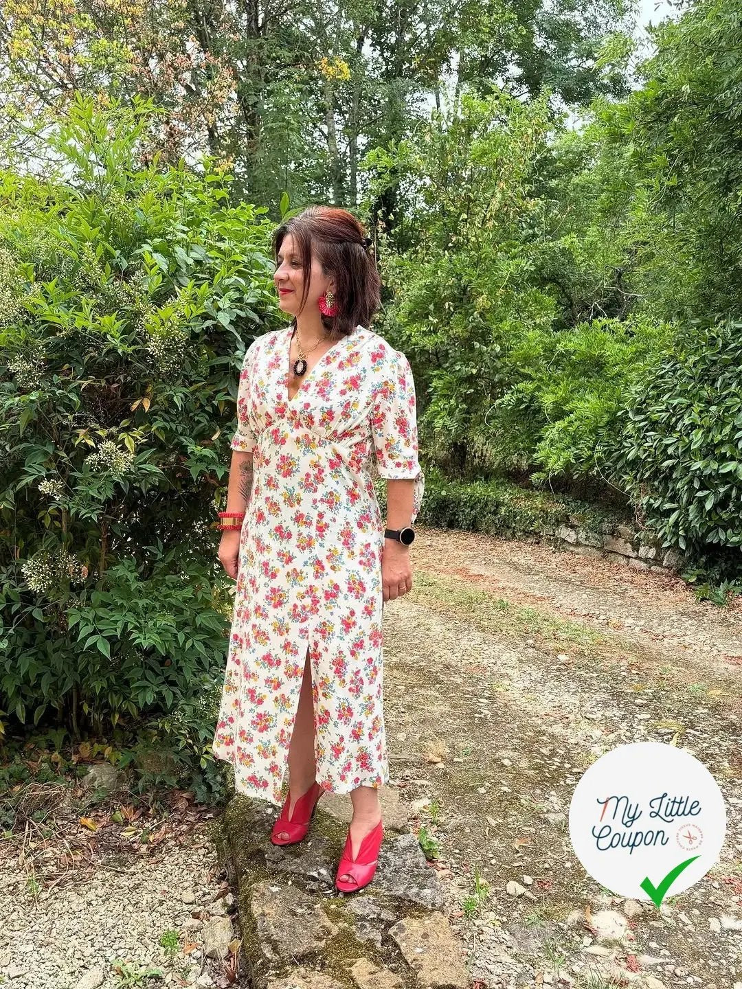 CRÊPE VISCOSE IMPRIMÉE BLANC JARDIN SECRET - My Little Coupon