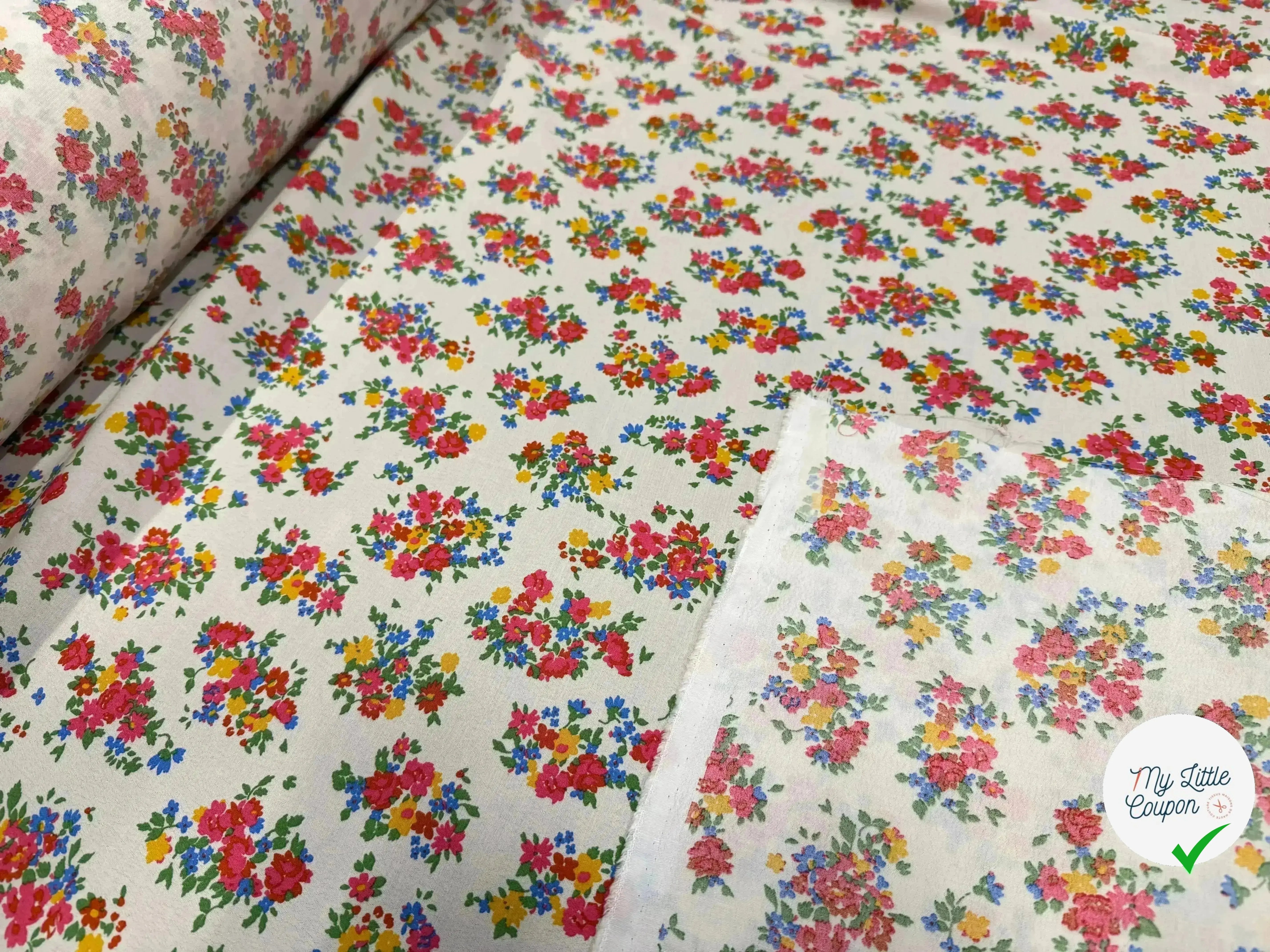 CRÊPE VISCOSE IMPRIMÉE BLANC JARDIN SECRET - My Little Coupon