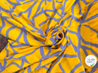 VISCOSE BUBBLE TISSU IMPRIMÉ ABSTRAIT JAUNE - My Little Coupon