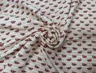 BRODERIE ANGLAISE IMPRIMÉE FOND CRÈME PETITES FLEURS ROSE - My Little Coupon