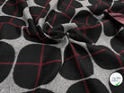 CABAN LAINE CARREAUX GÉOMETRIQUE ROUGE NOIR - My Little Coupon