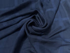 (Chute) COTON ARMURÉ BLEU NAVY MOTIFS CARREAUX TONS SUR TONS - My Little Coupon