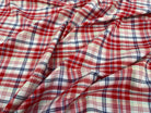 COTON CHEMISE CARREAUX PRINCE DE GALLE ROUGE ET BLEU - My Little Coupon