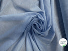 COTON EFFET LIN BLEU CIEL LIGNES FINES BLANC - My Little Coupon