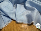 COTON EFFET LIN BLEU CIEL LIGNES FINES BLANC - My Little Coupon