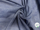 COTON EFFET LIN BLEU FONCÉ LIGNES BLANC - My Little Coupon