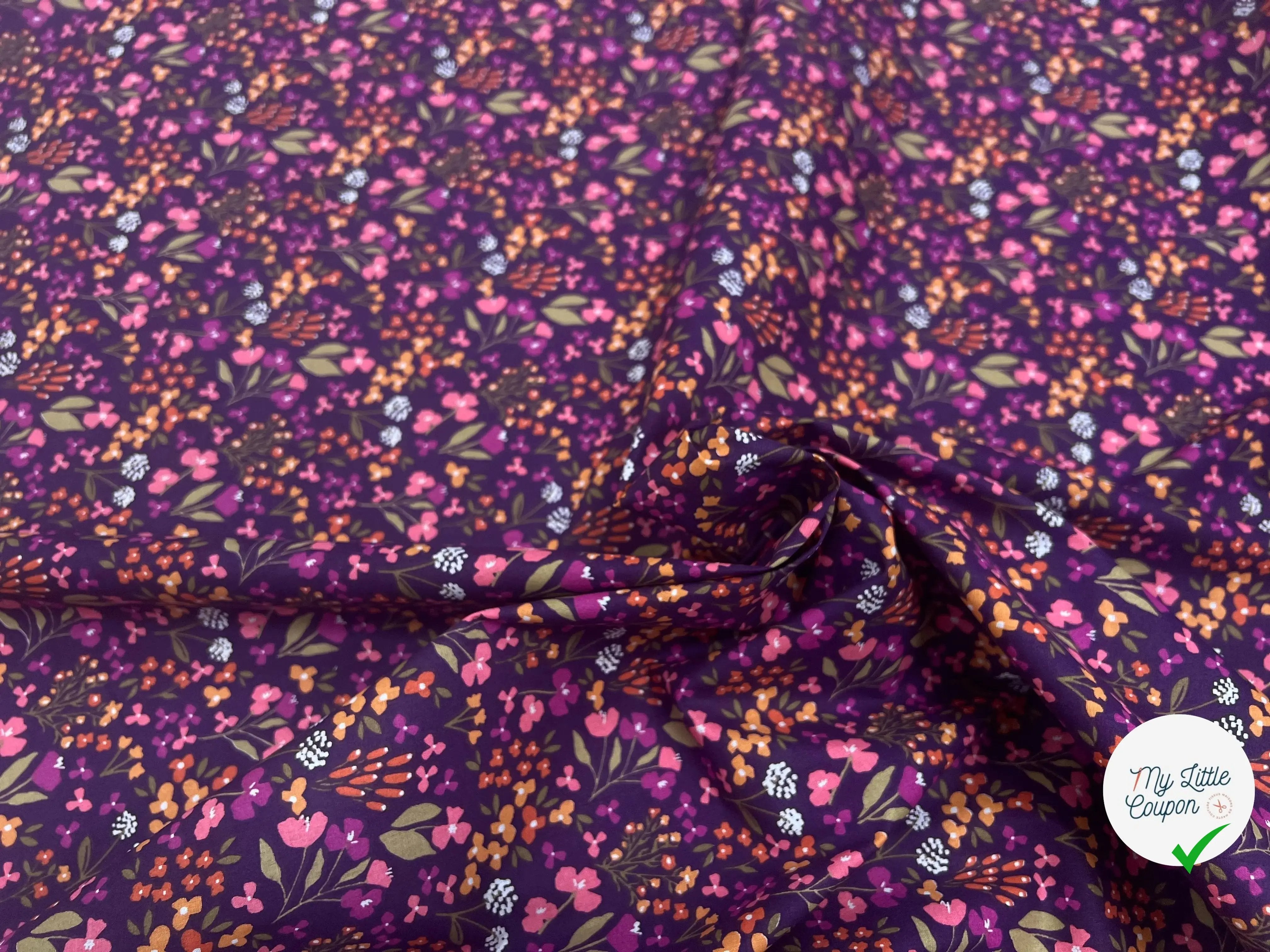COTON IMPRIMÉ BIBURY VIOLET / JAUNE BIBURFJBE37ARL - My Little Coupon