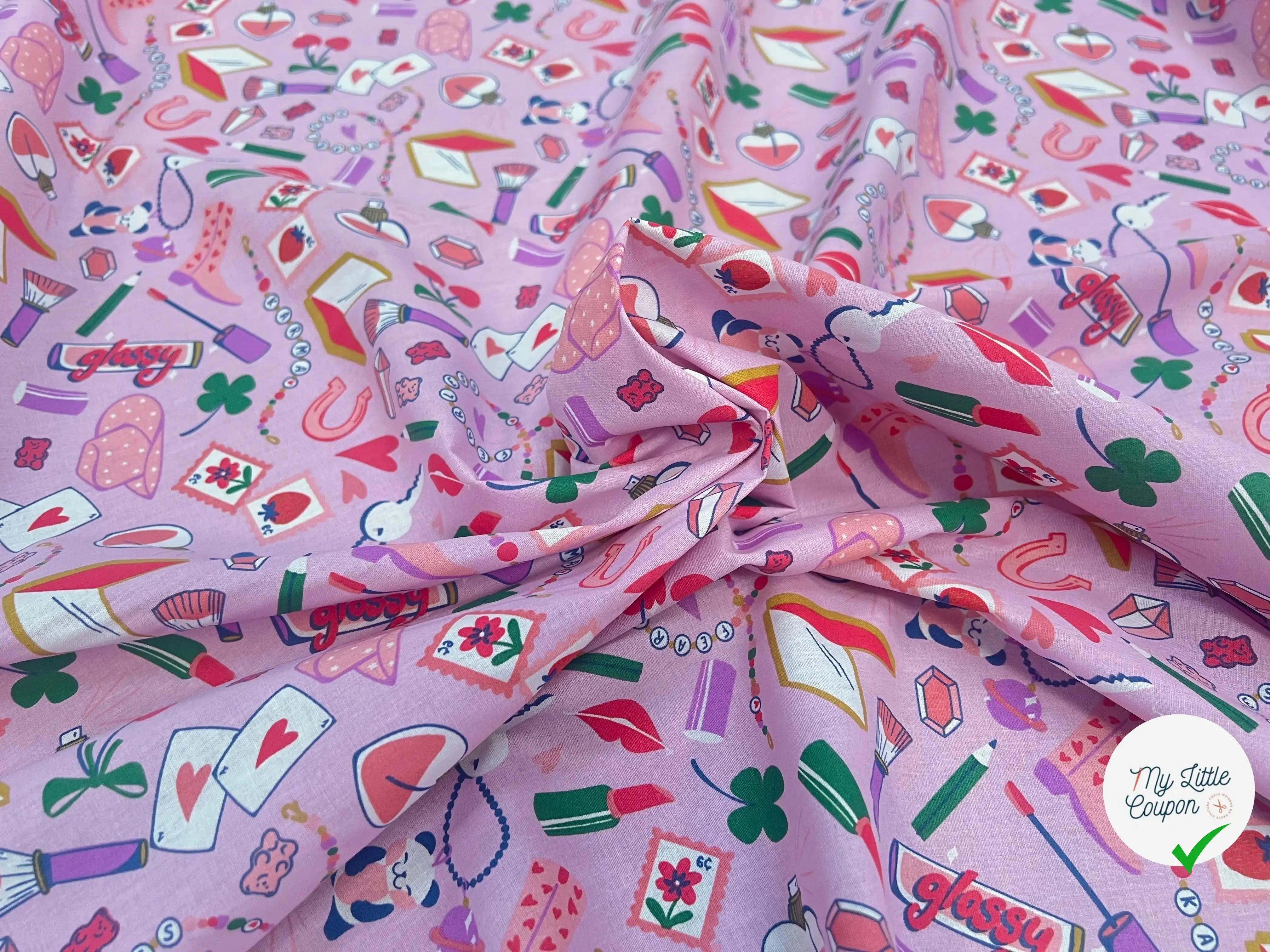 COTON IMRIMÉ KARMASH VIOLET / ROSE 1U L1 150 - My Little Coupon